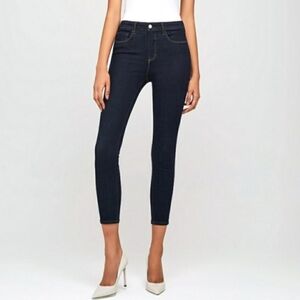 L'Agence Margot skinny high rise jeans midnight wash dark wash 26